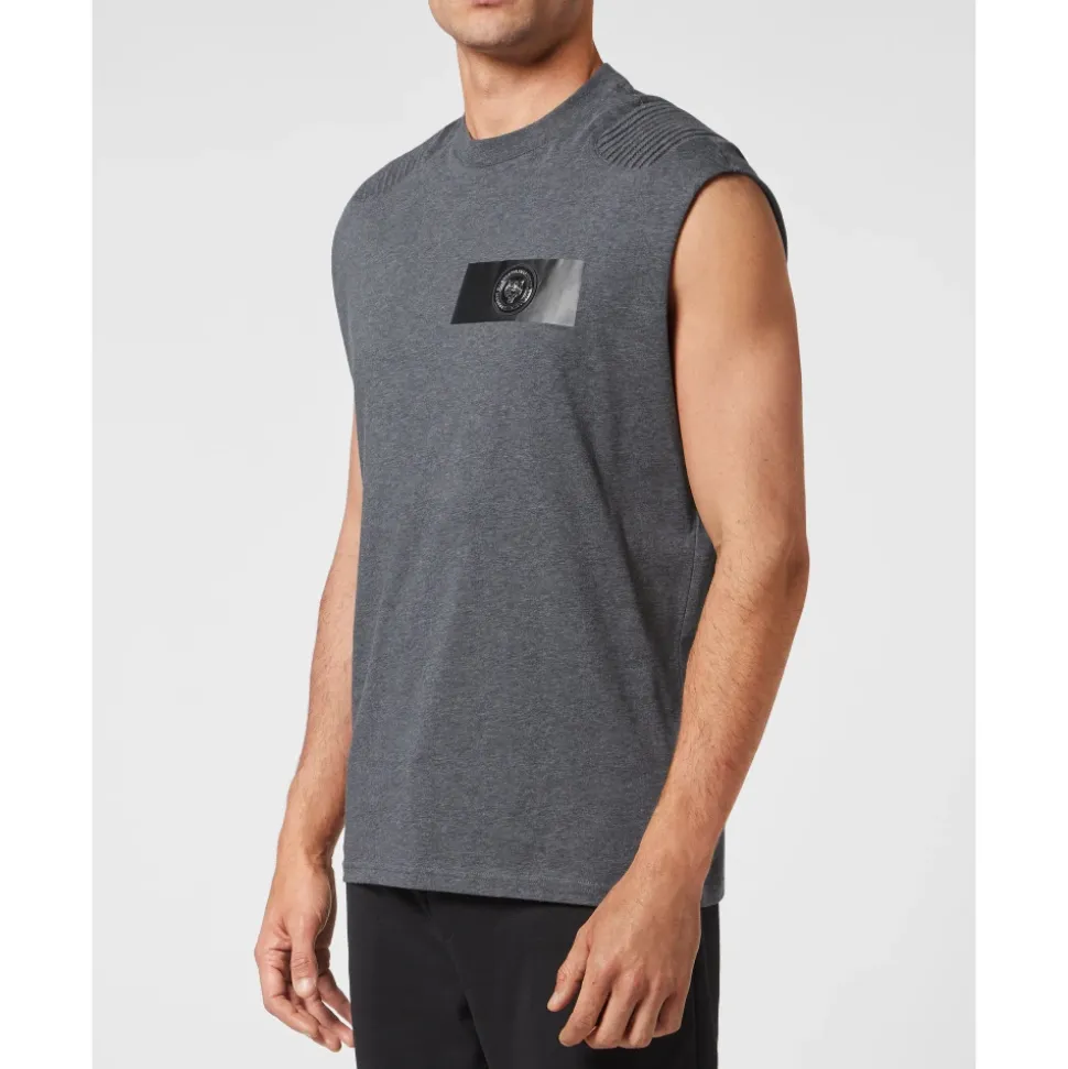 T-Shirt Okrągły Dekolt Bez Rękawów