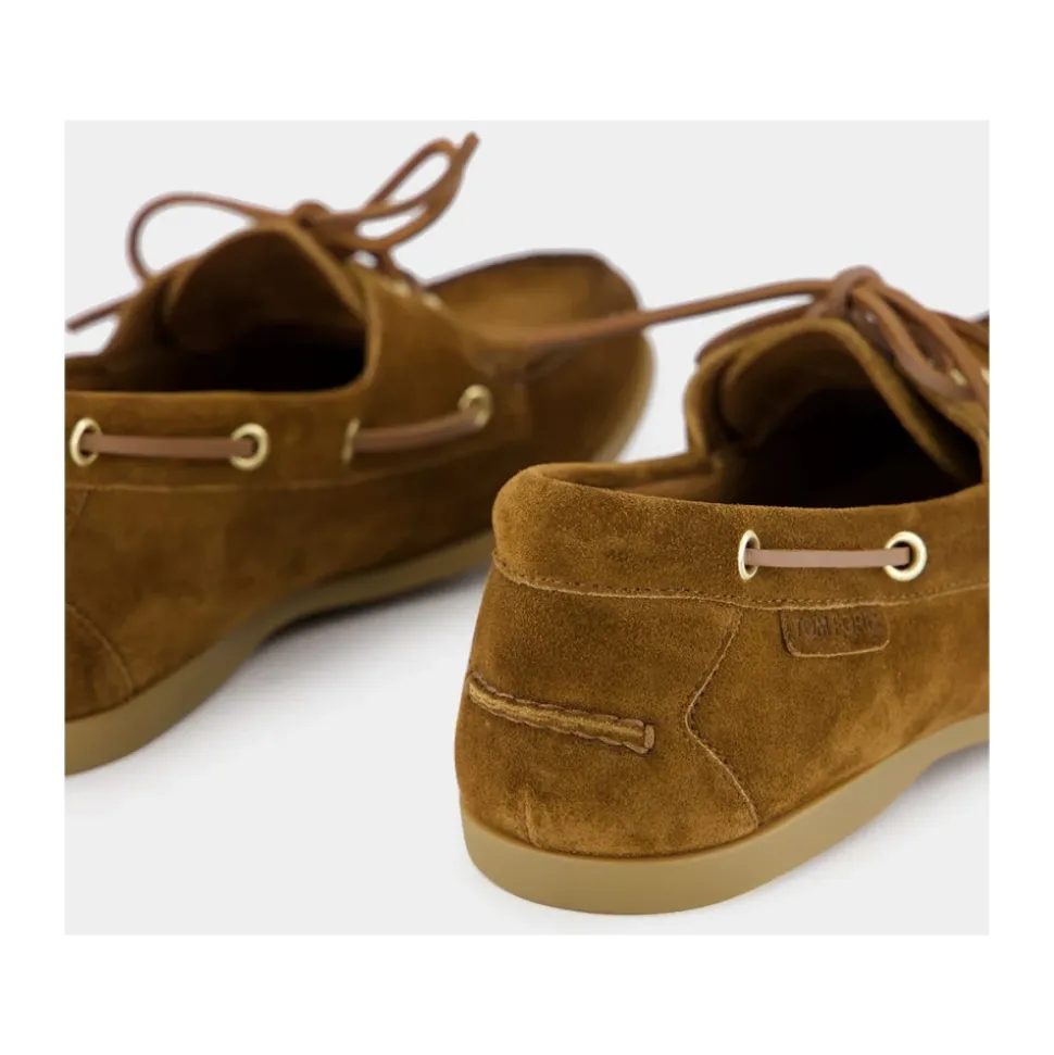 Tytoniowe Brązowe Loafersy zamszowe