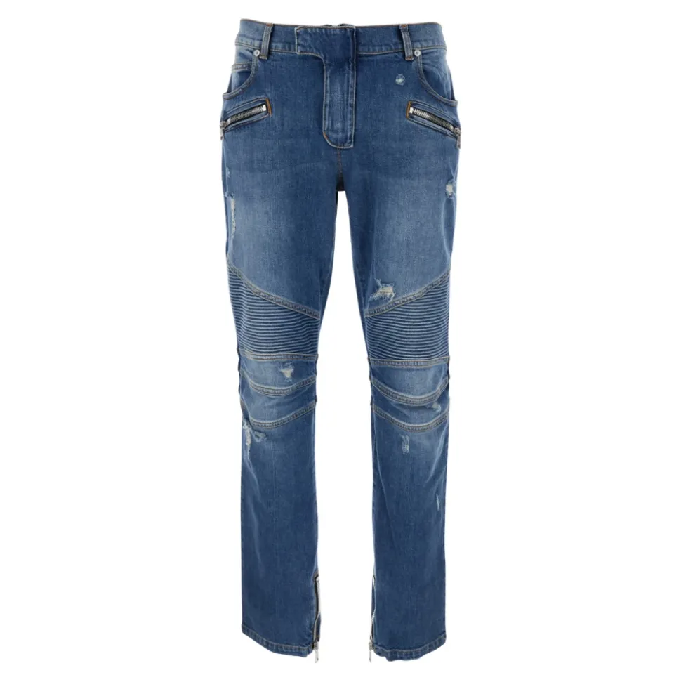 Vintage Blue Biker Jeans