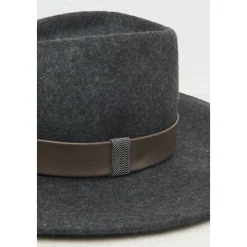 Wełniany Fedora z Szerokim Rondem