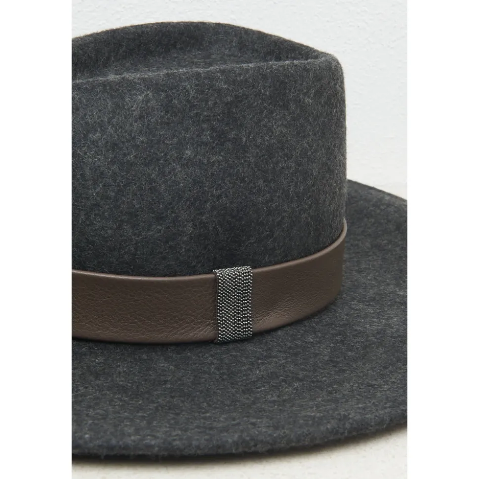Wełniany Fedora z Szerokim Rondem