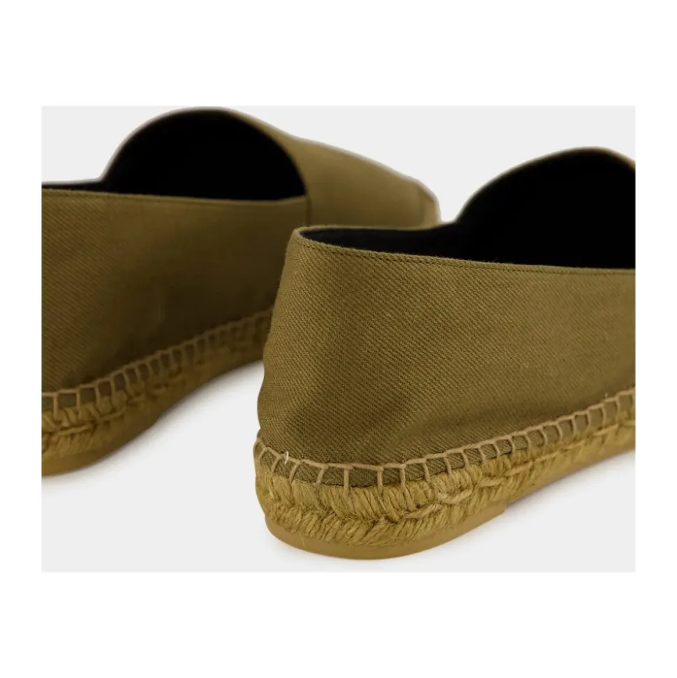 Zielone espadryle z bawełny z haftem Cassandre
