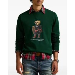 Zielony sweter z nadrukiem Polo Bear